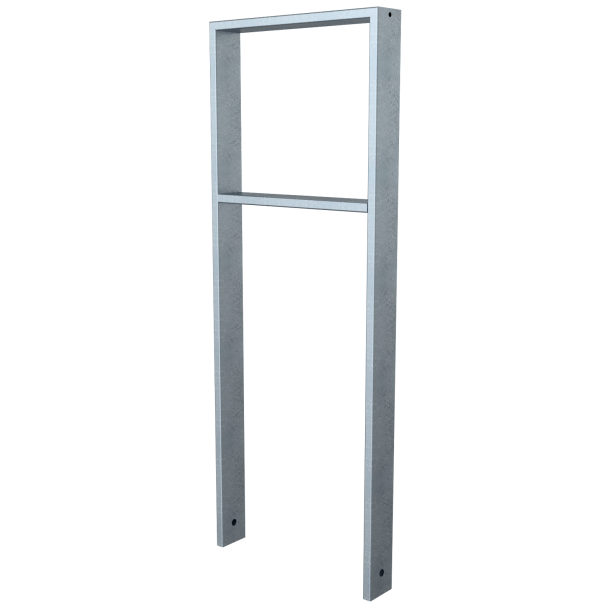 Lean-on hoop made of steel tube | Square tube, 80 x 20 mm | with cross bar | total width: 450 mm | hot-dip galvanized